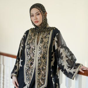 Embroidery abaya new style handmade lace fancy long dress